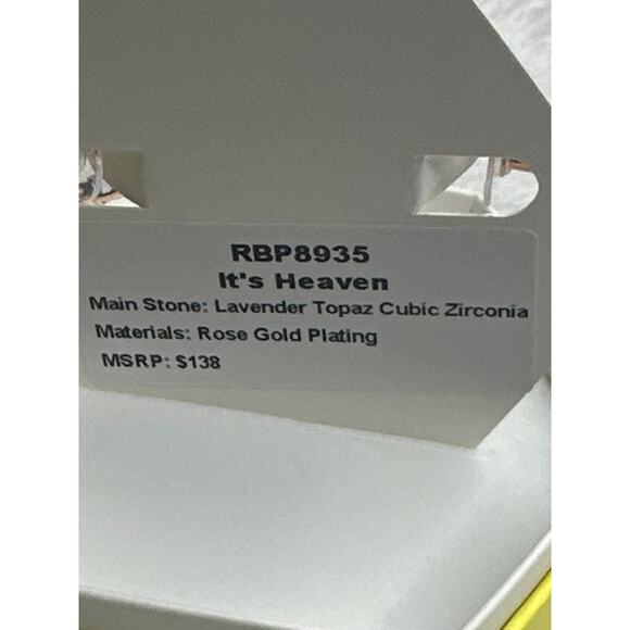 Bomb Party RBP8935 Lavender Topaz CZ Rose Gold Plating NIB earrings - Picture 3 of 3